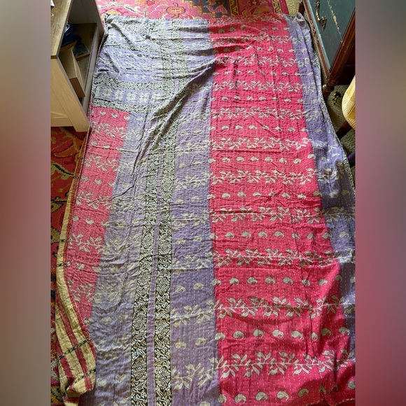 Boho Colorful Patchwork Kathna Reversible Quilt - Picture 14 of 16